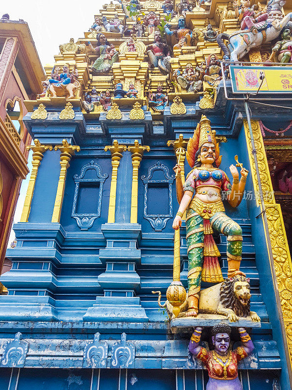 印度寺庙Sri Muthumariamman在Matale，斯里兰卡库存照片